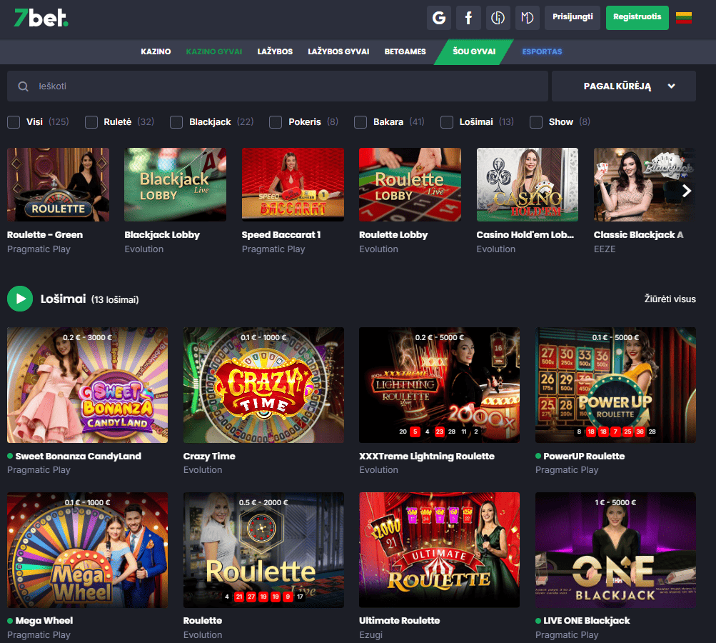 7bet kazino gyvai