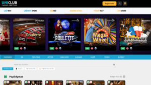 Uniclub kazino gyvai