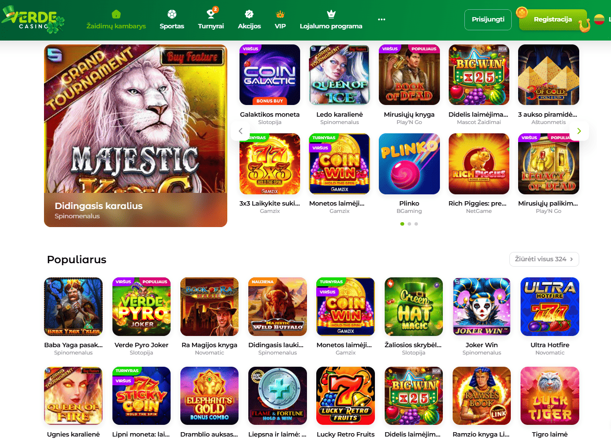 Verde casino žaidimai